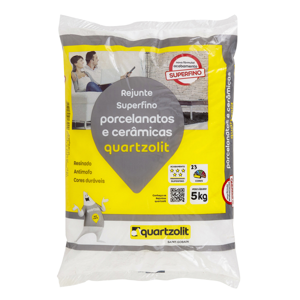 Rejunte para Porcelanato Branco 5kg Quartzolit